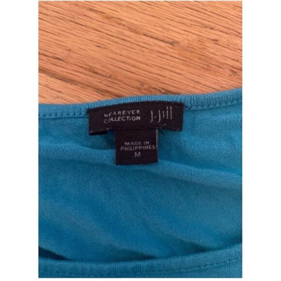 J. Jill women's Teal 3/4 Sleeve round neck soft and casual Tunic Top Size Large - Picture 8 of 9